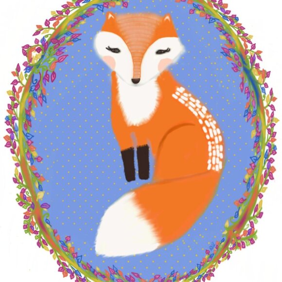 Cute Fox | Kids Art | Modern Wall Art Decor | Minimalist Digital Prints - Picture 4 of 4